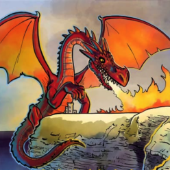 une pochette avec un dragon